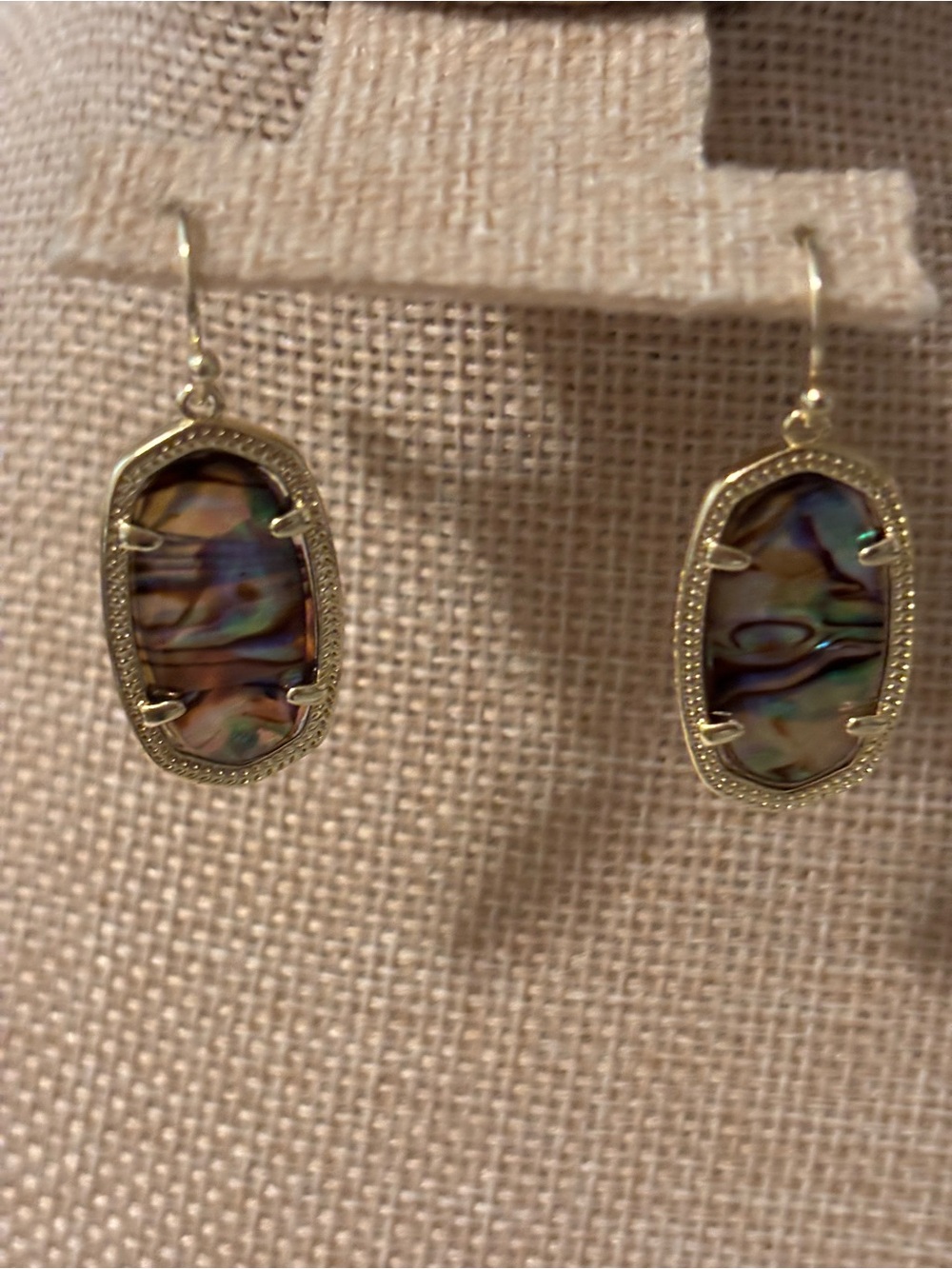 Kendra Scott Abalone Drop Earrings in Iridescent Green-Blue